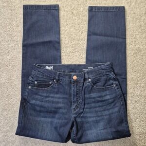 Mugsy Oaks Jean Mens 32/32 Dark Wash Stretch Slim Straight Comfort Office Casual